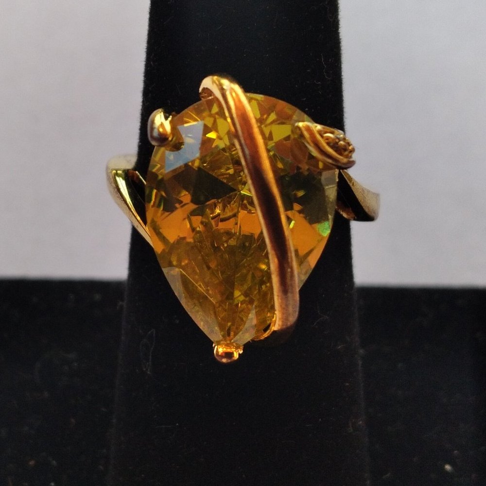 Vintage Gold Plated Citrine Ring